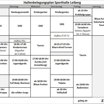 Hallenbelegungsplan Winter 25 26